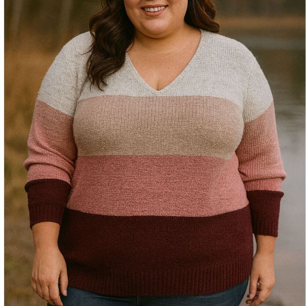 Torrid colorblock v neck sweater size 0x